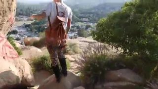 Felicity feline outdoor blowjob and stripping
