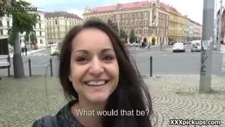 Cutie amateur european teen suck dick for cash in public 20