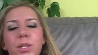 Blonde with big tits suking hard cock